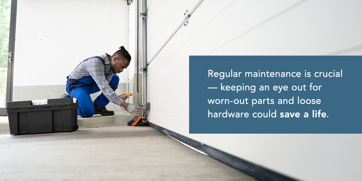 Garage door technician checking power to the garage door